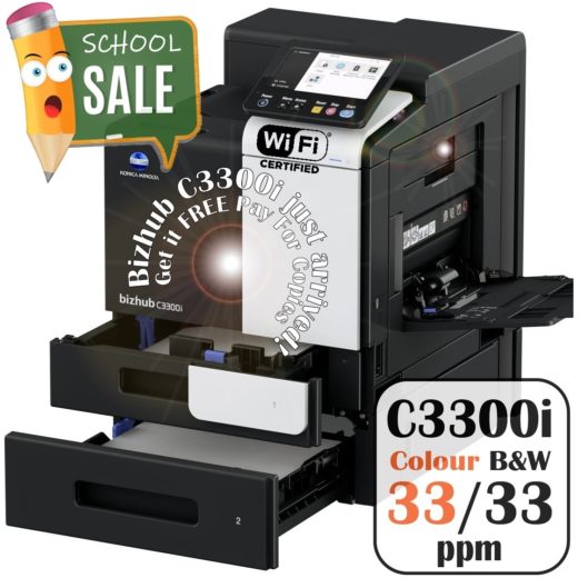 Konica Minolta Bizhub C3300i PF P20 Colour Printer Rental Price Offers Open Trays