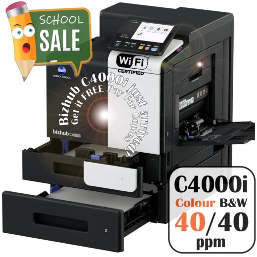 Konica Minolta Bizhub C4000i PF P20 Colour Printer Rental Price Offers Open Trays