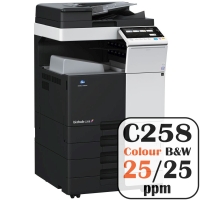 Konica Minolta Bizhub C258 Colour Copier Printer Rental Price Offers Frontpage